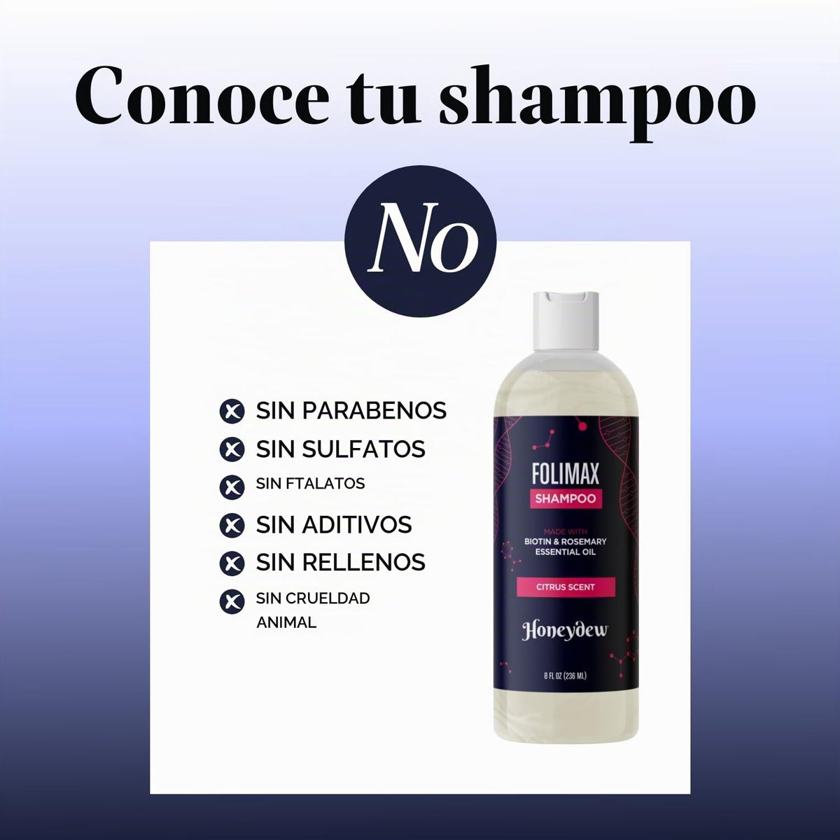 Shampoo para Pérdida de Cabello - Biotin DHT Blocker - Tratamiento de Crecimiento y Regeneración para Hombre y Mujer