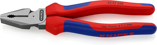 Knipex 02 02 200 Sb Alicate Universal para Trabajos Pesados Atramentado con Fundas en Dos Componentes, 200 mm, Negro