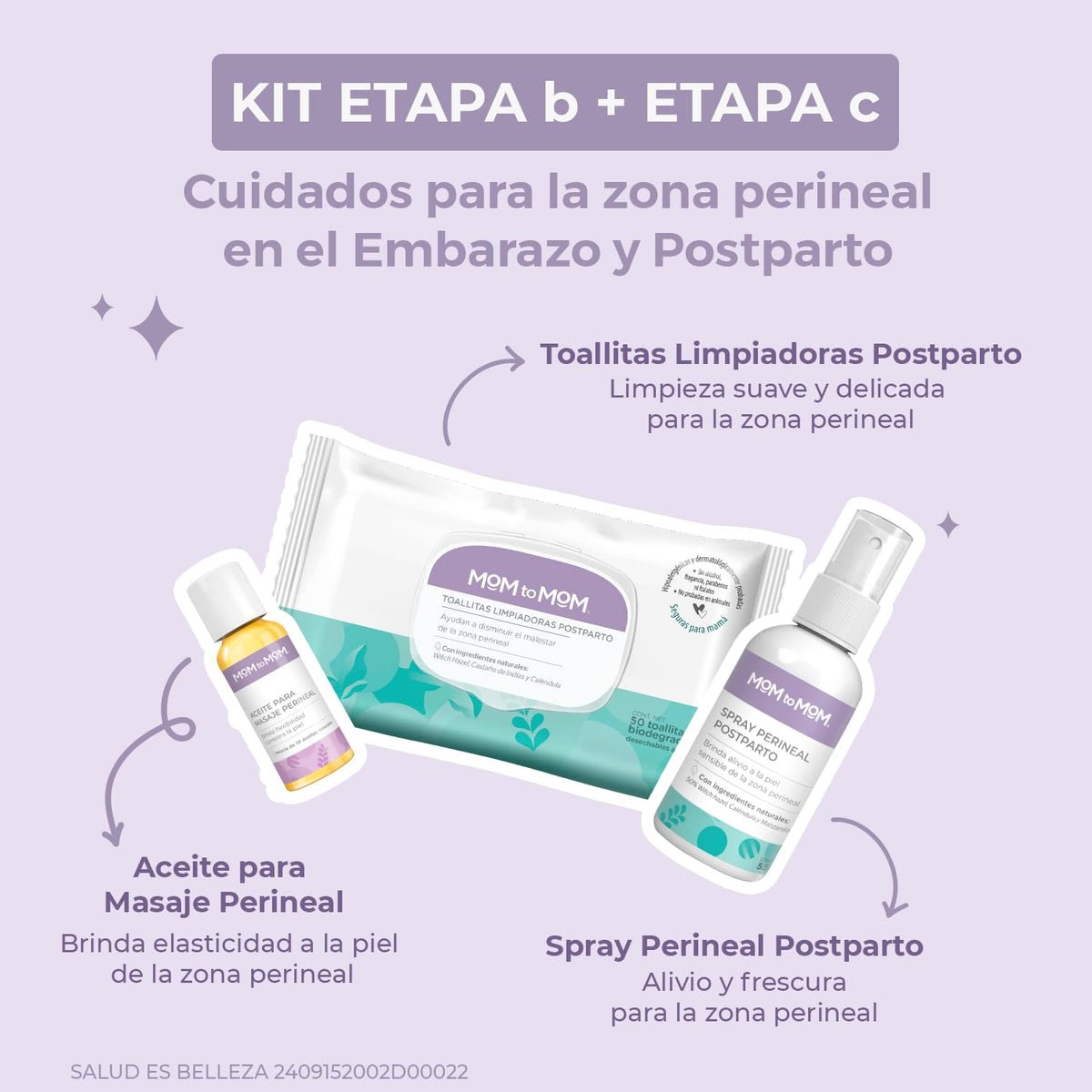 MOM to MOM Kit Cuidado Zona Perineal en el Embarazo y Postparto