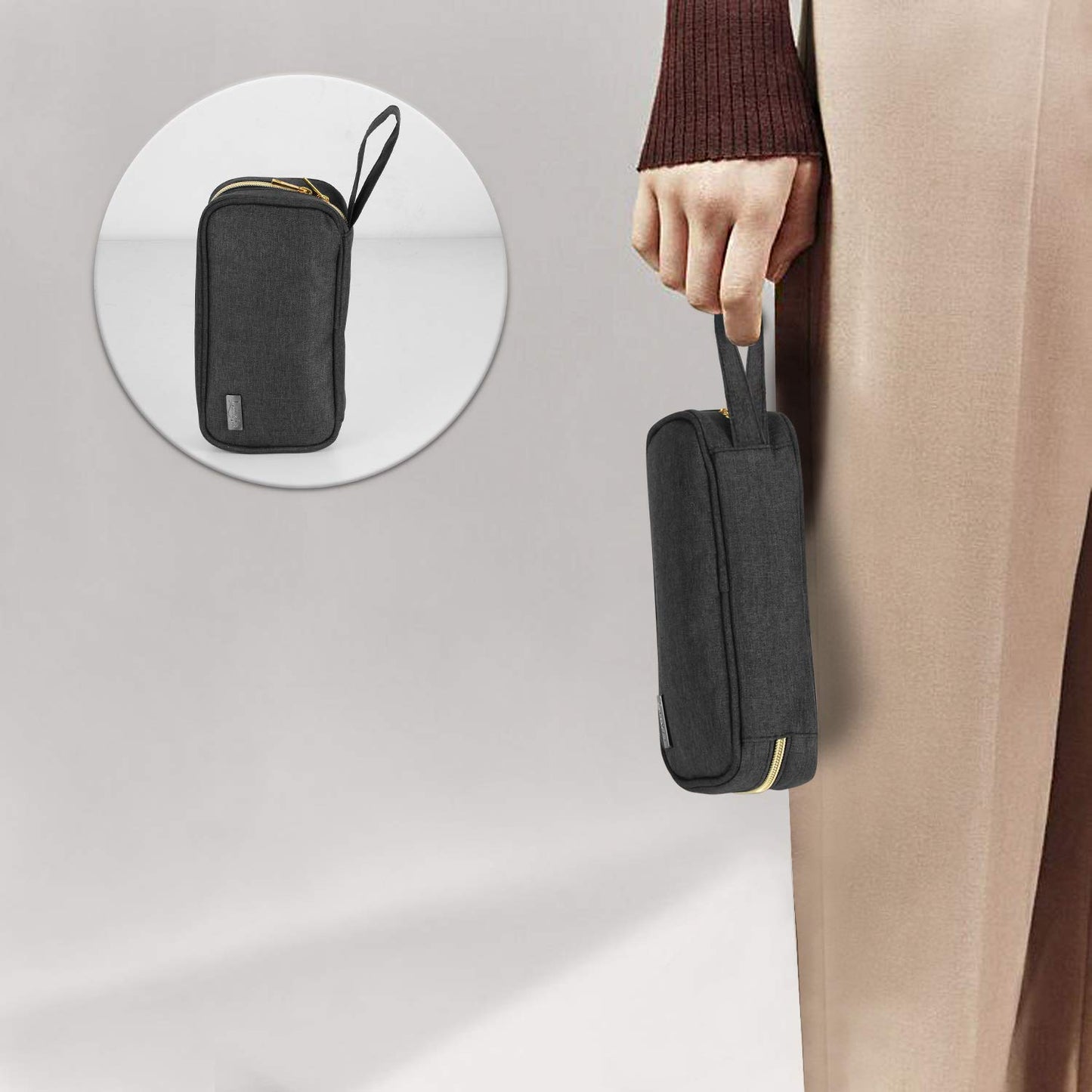 LUXJA - Estuche de transporte de aceite esencial, capacidad para 12 botellas (5 ml a 15 ml, incluyendo botellas enrollables), organizador portátil para aceites esenciales y accesorios (solo bolsa),