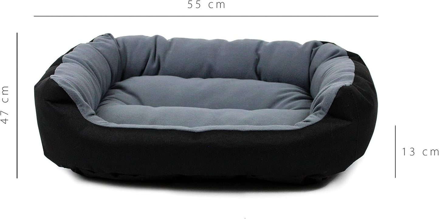 Cama para Perro Hills Negra Gris Resistente y Confortable con Relleno Suave, Small