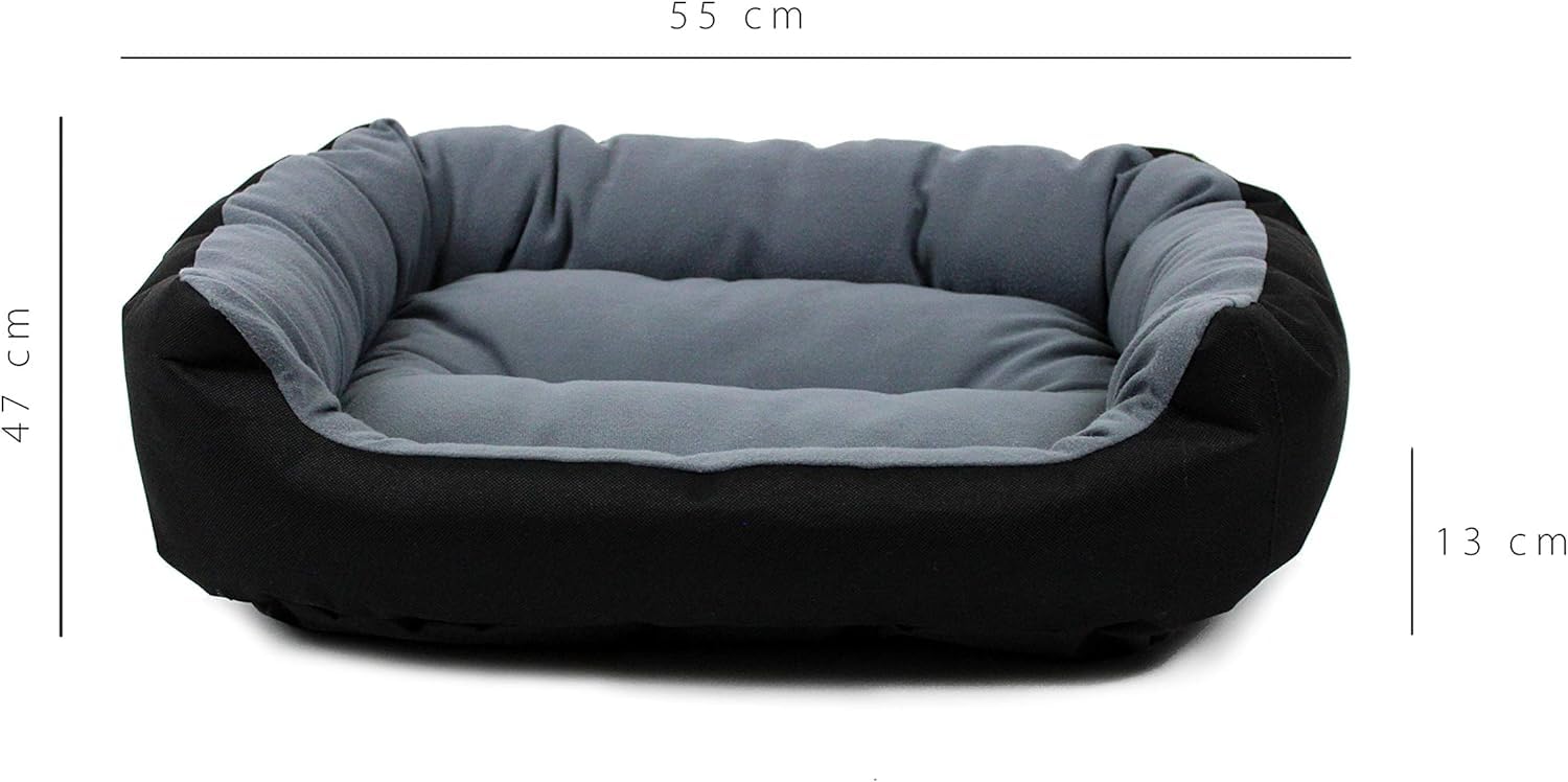 Cama para Perro Hills Negra Gris Resistente y Confortable con Relleno Suave, Small