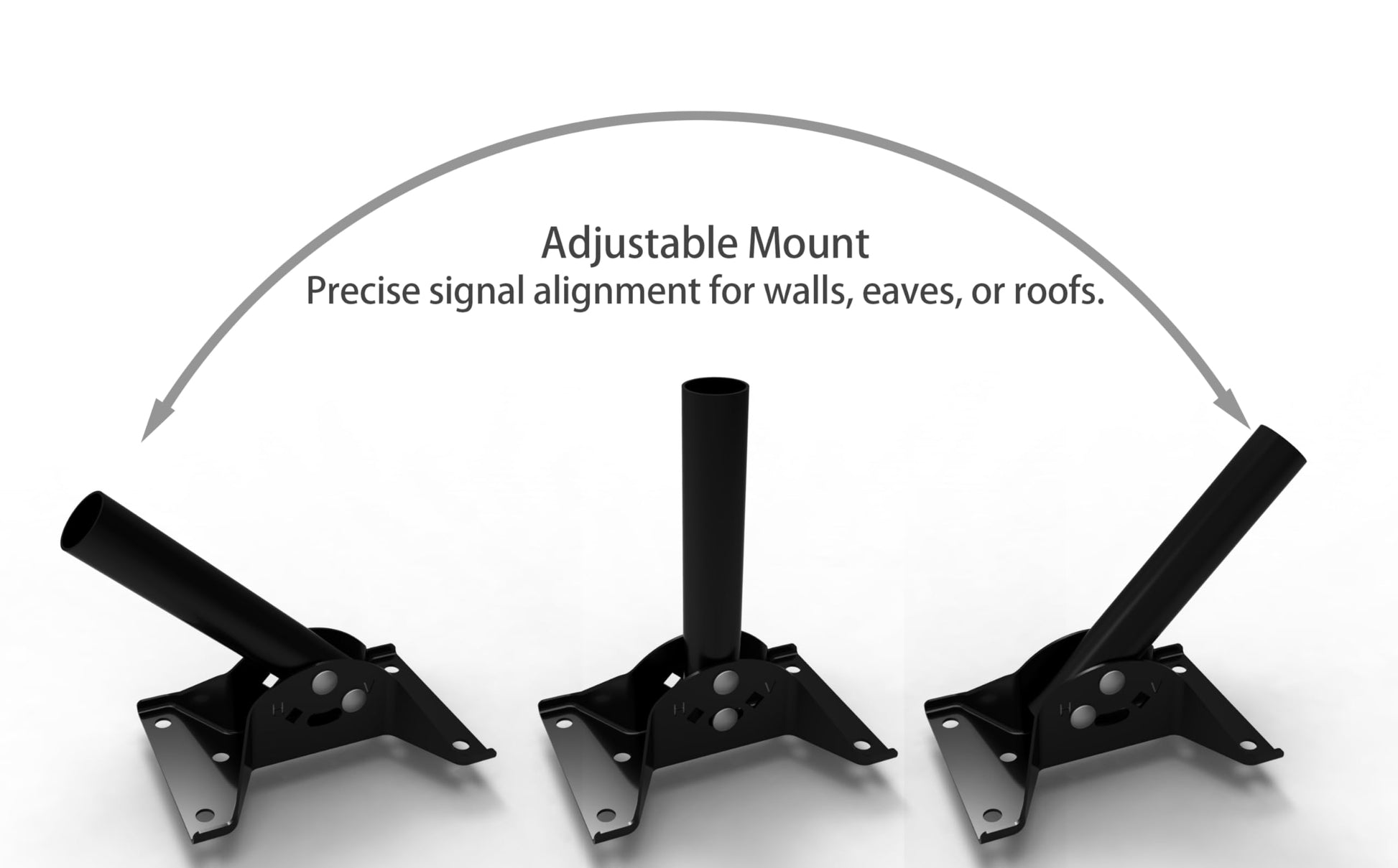 Soporte de antena ajustable para exteriores – Soporte universal en J para antena y estación meteorológica – Fácil instalación, estructura sólida, resistente a la intemperie (diámetro 1 1/4 pulgadas