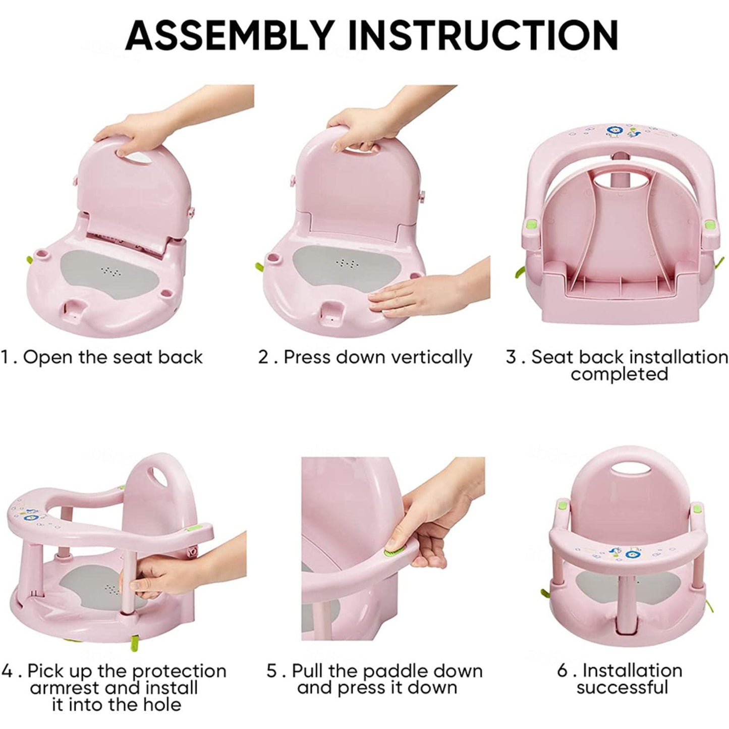 Asiento de Baño para Bebé Gray con Juguete Incluido para Bebés desde 6 Meses