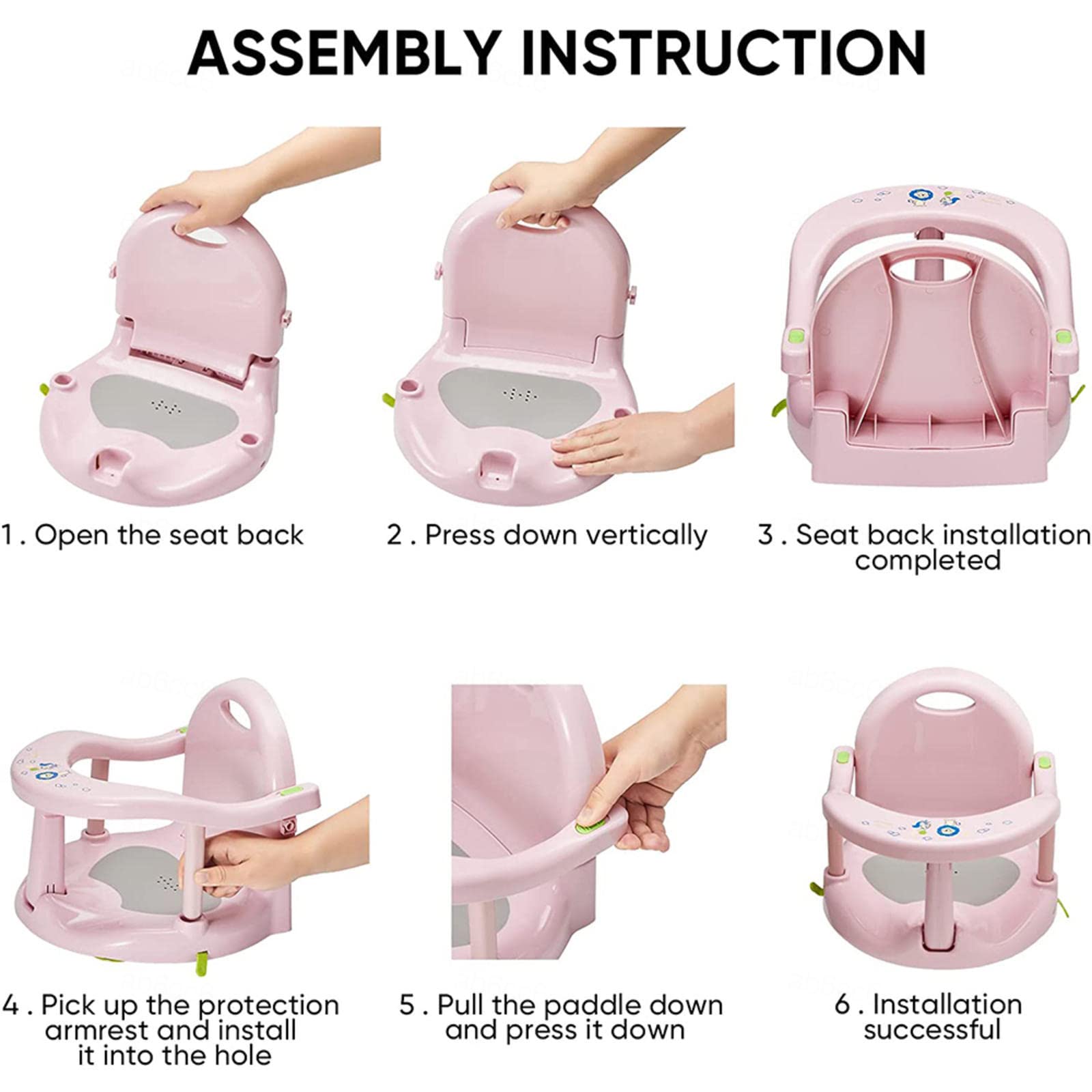 Asiento de Baño para Bebé Gray con Juguete Incluido para Bebés desde 6 Meses