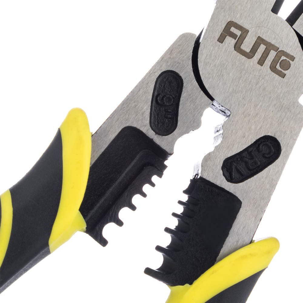 Alicates Lineman 4 en 1, Pro Lineman Tools - Alicates de combinación de 22.7 cm con pelacables + crimpador+cortador+alicates + función de bobinado, grado industrial Linesman Plirs-acero cromado vanadio forjado