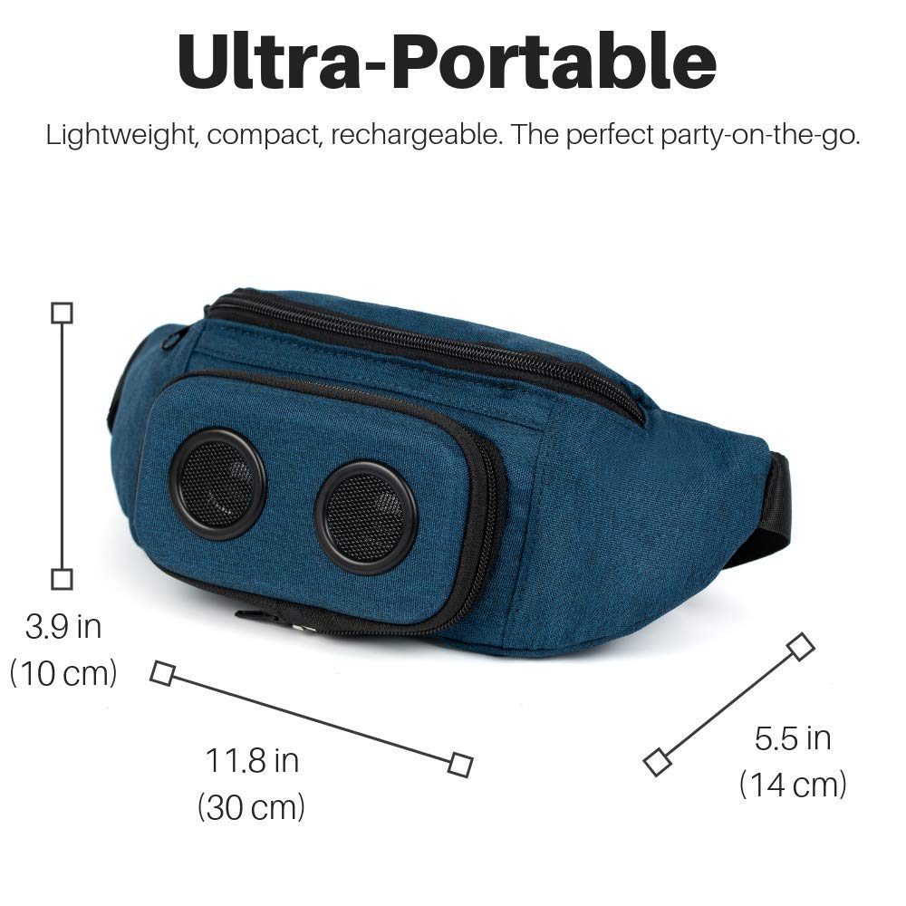 Riñonera Bluetooth con Altavoces de Edición 2018 Azul para Fiestas y Festivales