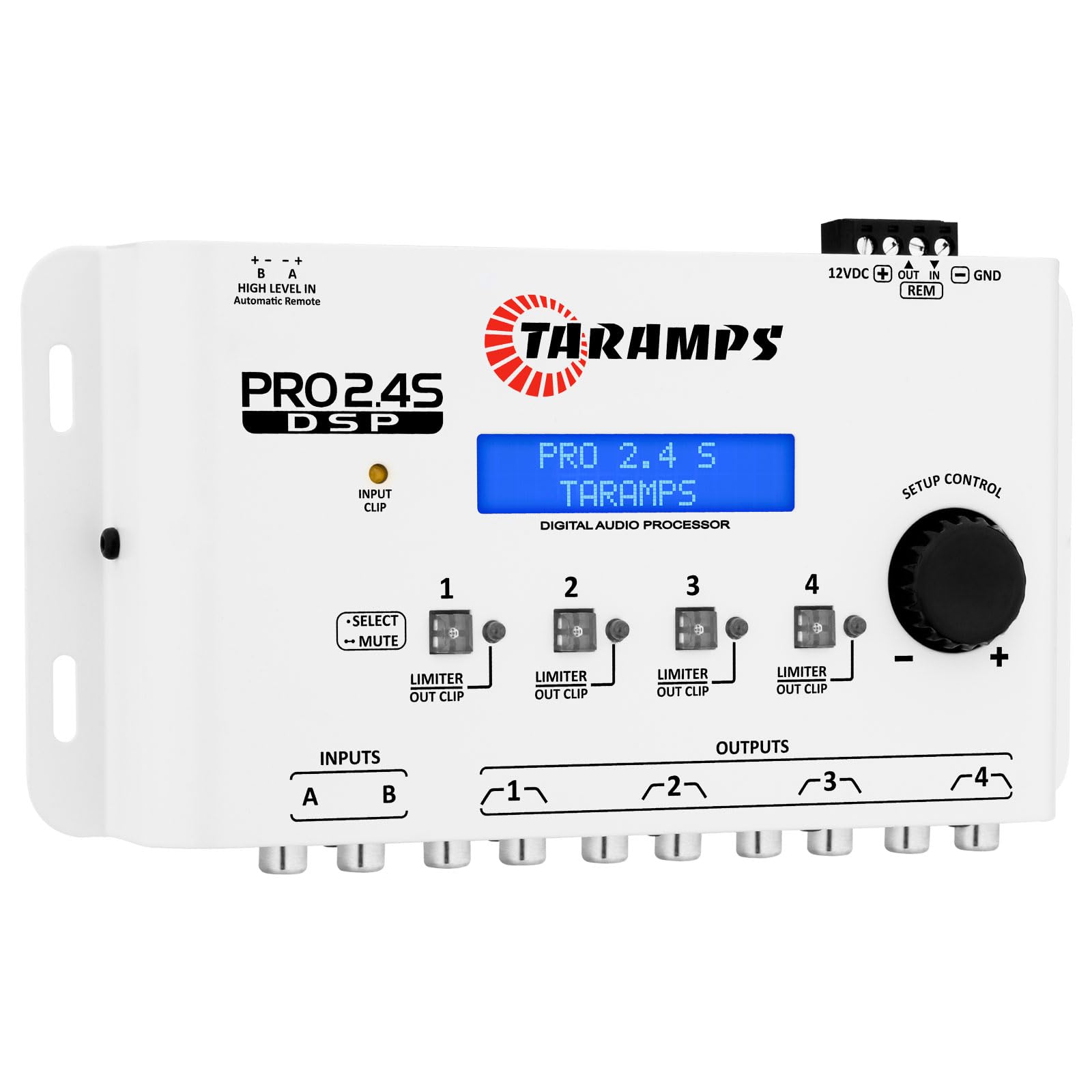 Crossover Taramps DSP Pro 2.4S Blanco con Ecualizador Gráfico para Automóvil