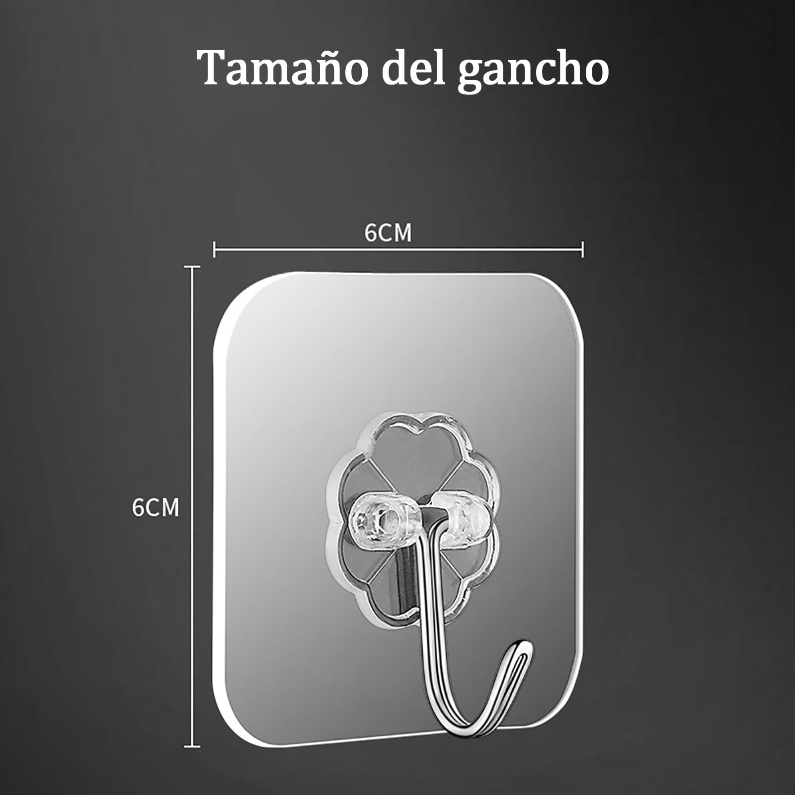 Ganchos Adhesivos Transparentes Reutilizables Resistente al Agua y Aceite