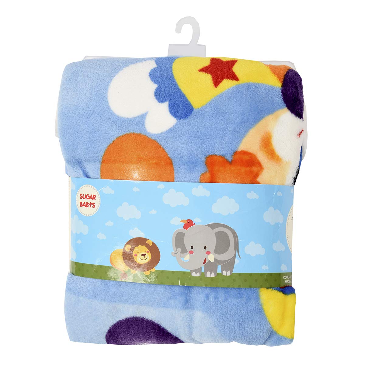 Cobija para bebe niño, calientita con forro de borrega, 1 M X 1.13 M. (Payasito)