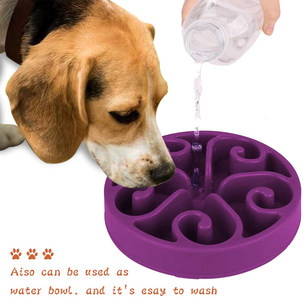 Tazón de Comida Lenta para Perro Antideslizante No Tóxico con Fuente de Agua para Diversión Interactiva