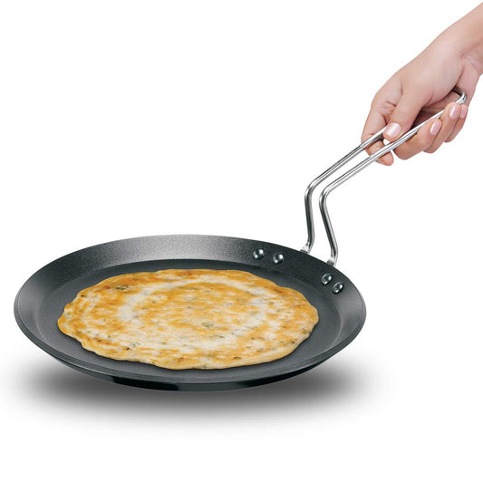 Hawkins Futura - Parrilla de tava plana antiadherente compatible con inducción, 10 pulgadas de inducción, color negro,