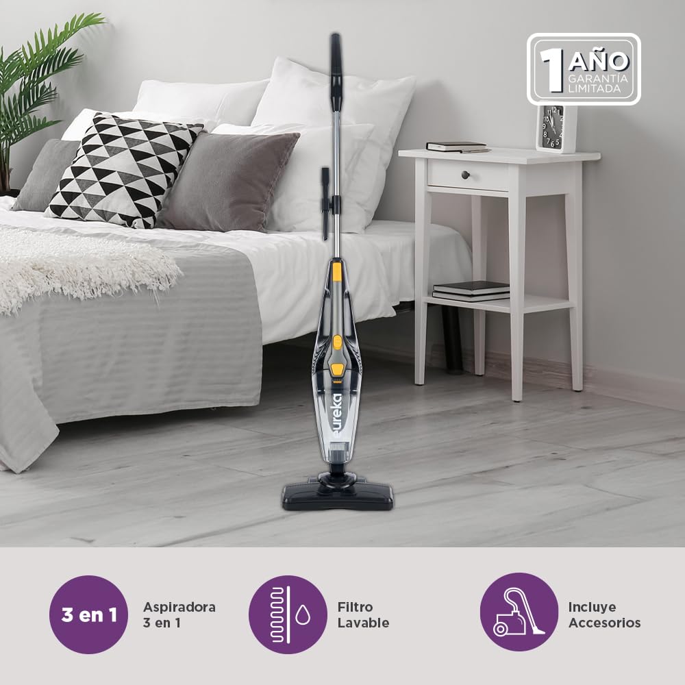 Eureka Blaze NES210 Aspiradora Stick 3 en 1, Color Negro con Amarillo