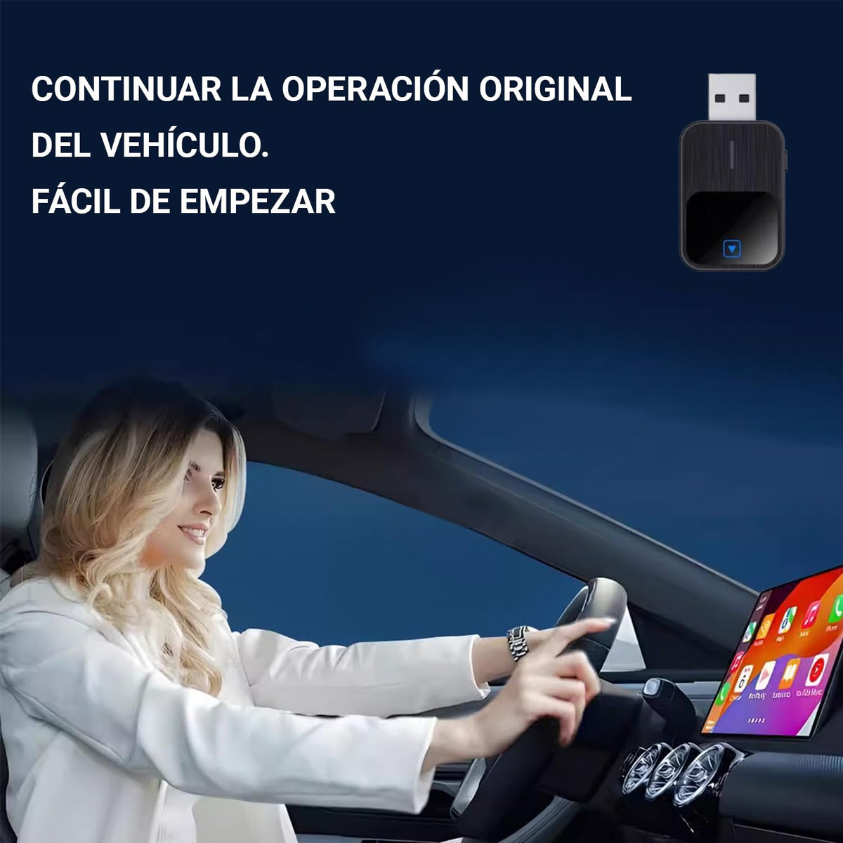 Adaptador Car Play Inalámbrico COSTRN Tipo C Mini 2 en 1