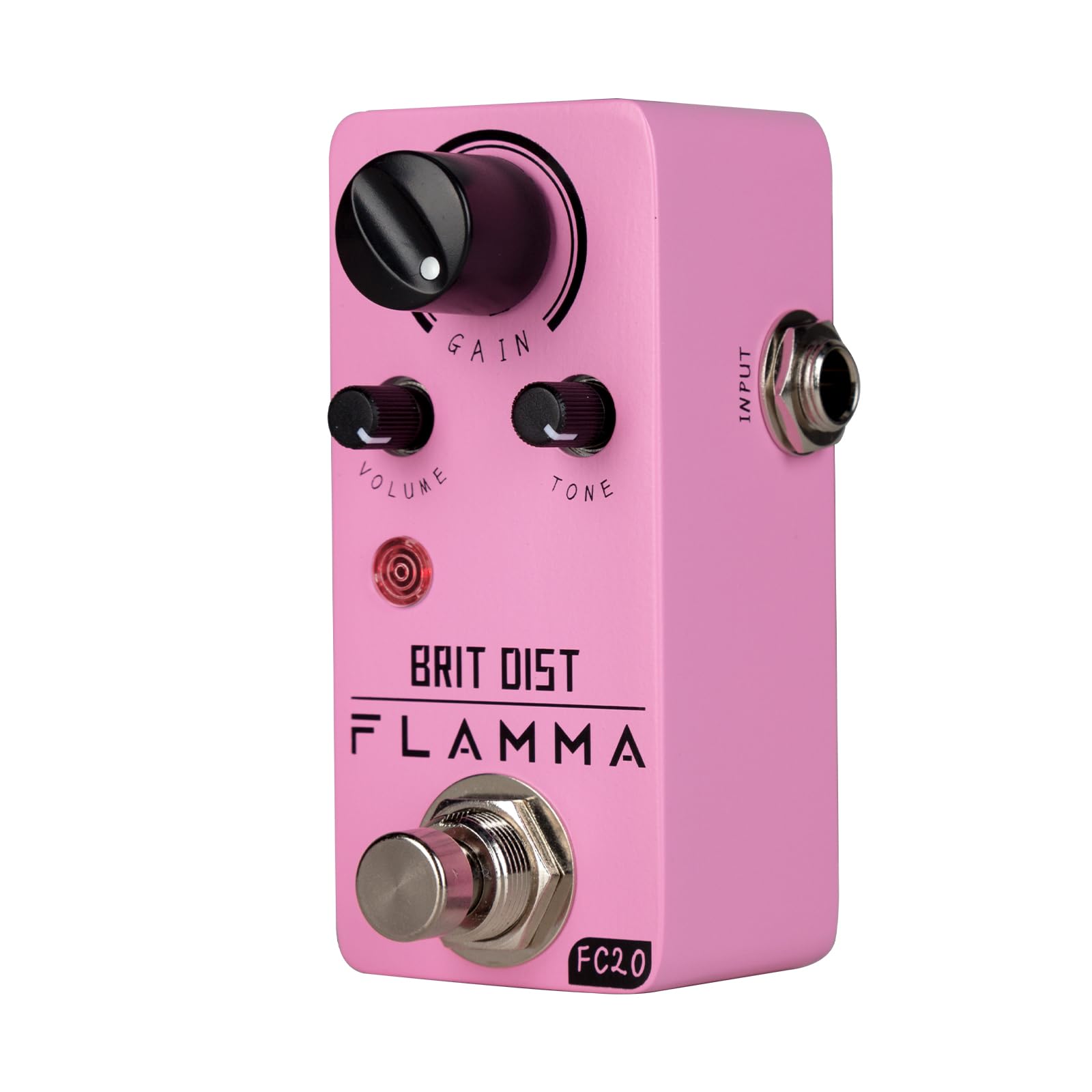 Pedal de Distorsión Flamma FC20 Alta Ganancia y Control Ajustable para Guitarra Eléctrica