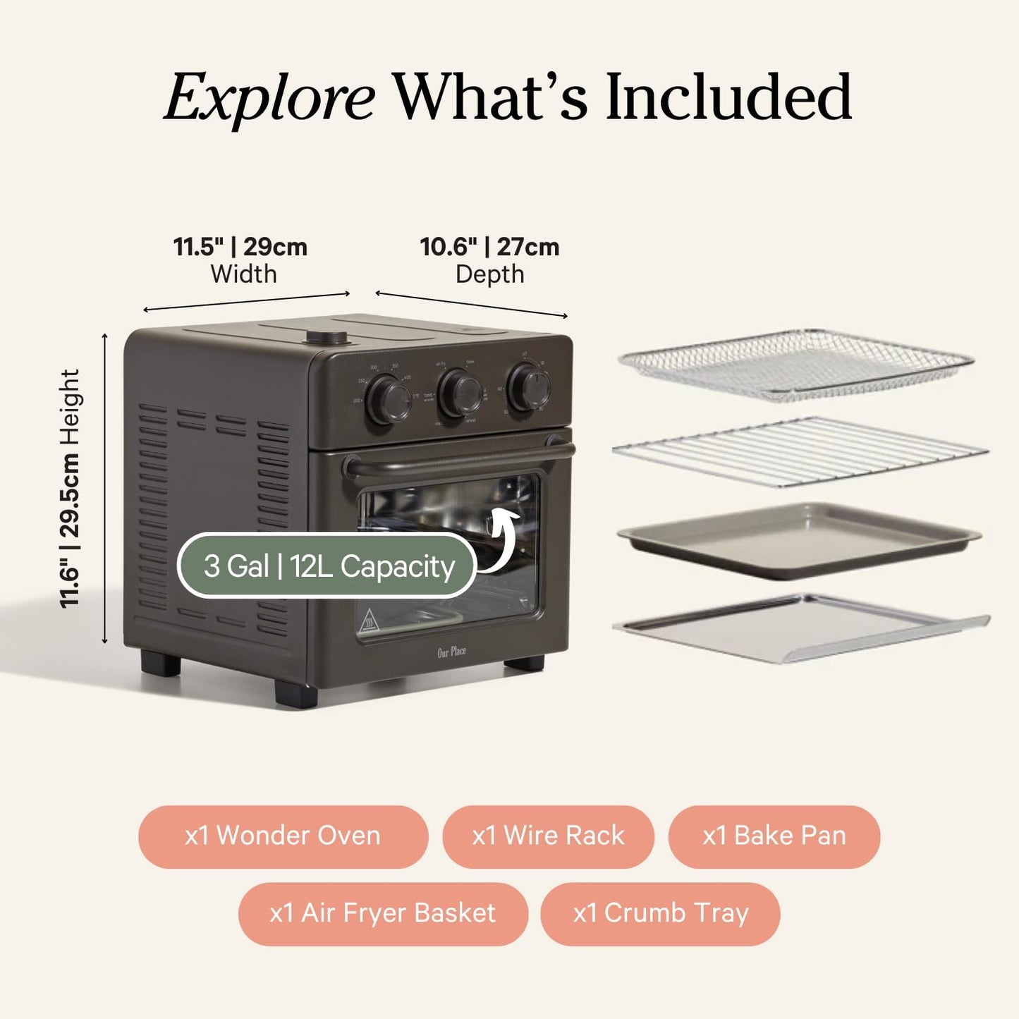 Freidora de Aire y Horno Tostador Multifuncional Our Place Wonder Oven Compacto para Encimera