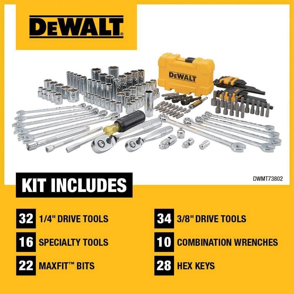 DEWALT - Juego de herramientas mecánicas y llave de vaso