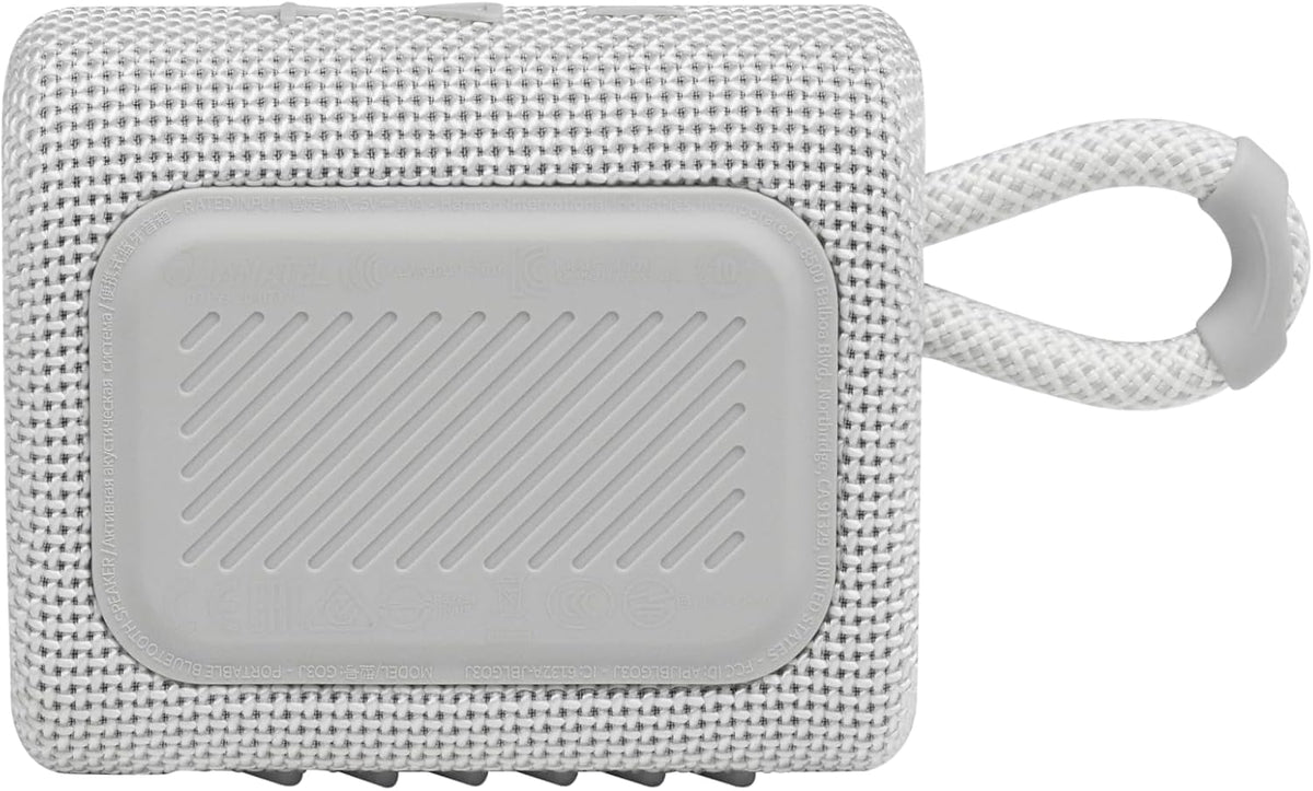 Altavoz Portátil JBL Blanco Resistente al Agua y al Polvo con Bluetooth y Batería Integrada