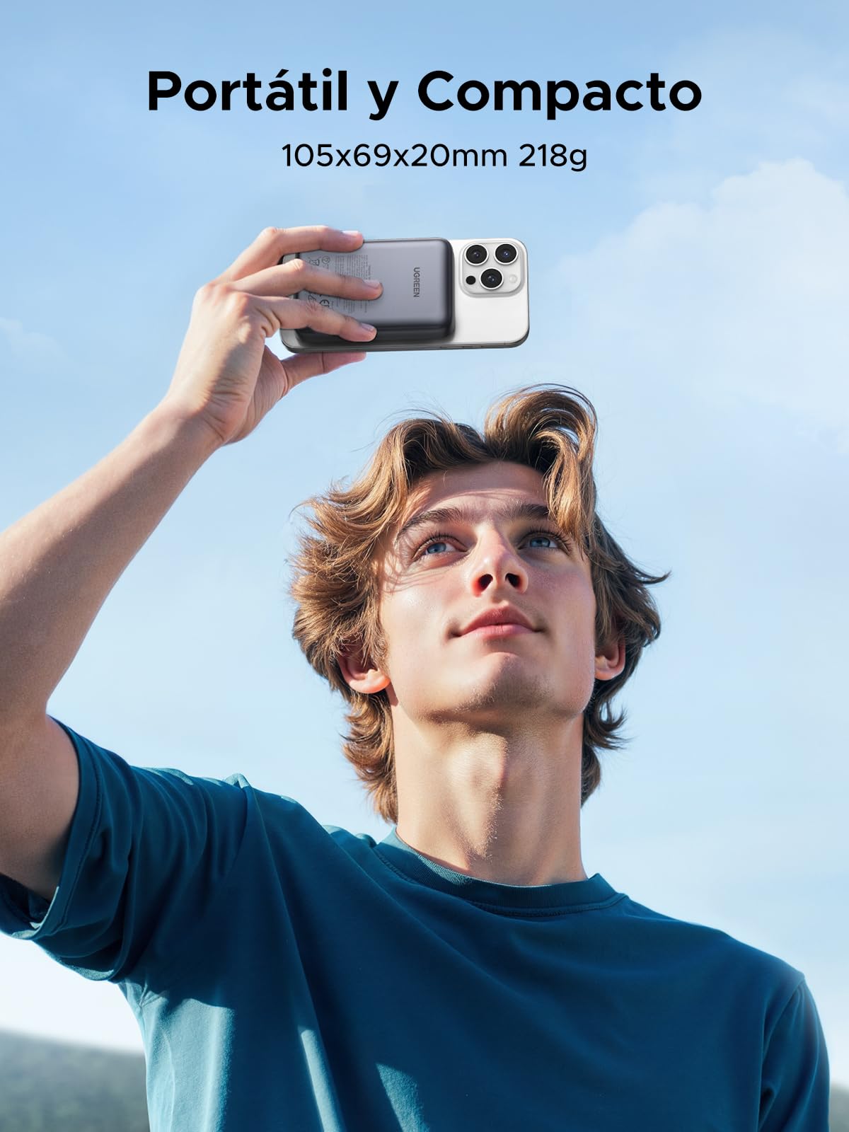 Batería Portátil UGREEN Qi2 15W Inalambrico 10000mAh Carga Rápida Magnética para iPhone