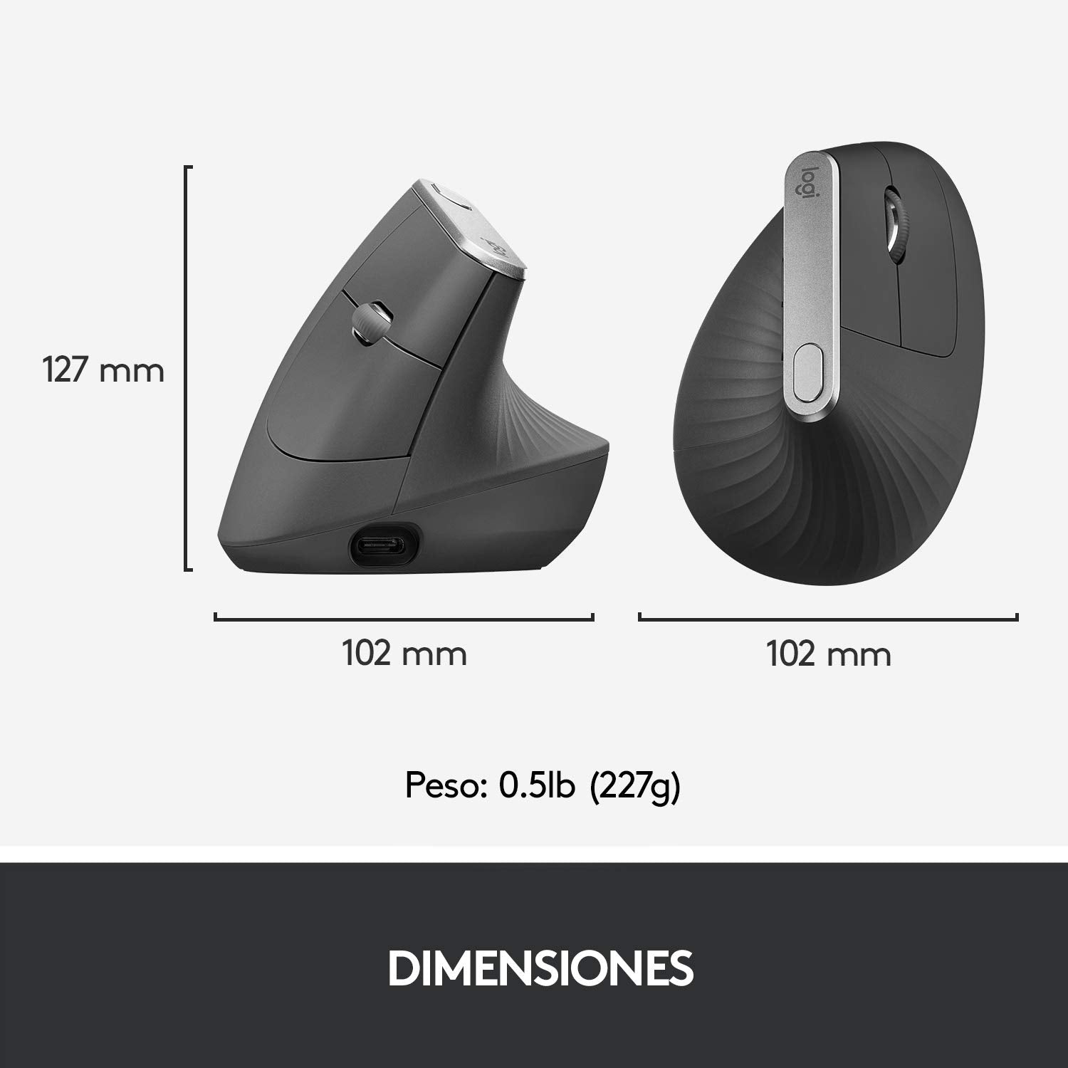 Mouse Inalámbrico Logitech Ergonómico Negro con Seguimiento Óptico 4000 dpi y Carga Rápida