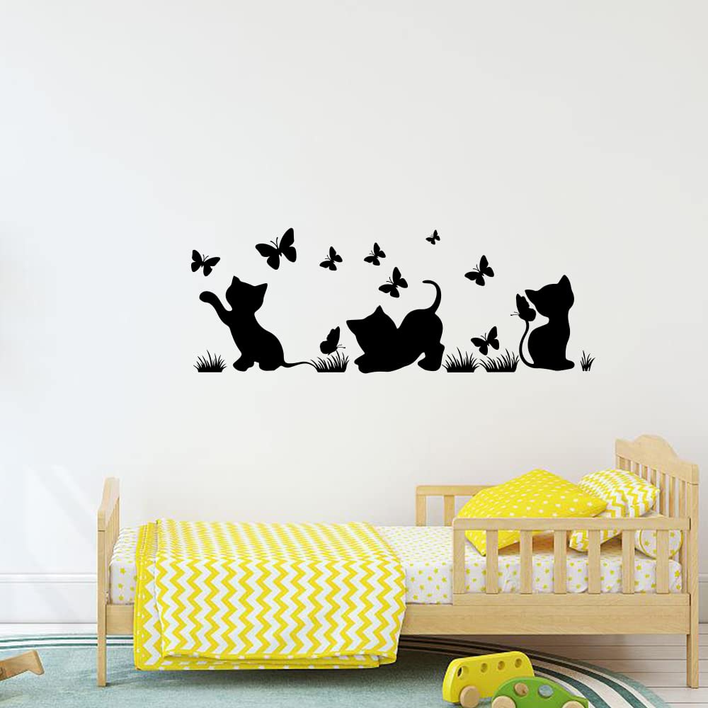 Fencosyn Fun Silhouette - Pegatinas de Vinilo para Pared, Diseño de Mariposa, para Habitación de Bebé, Dormitorio, Sala de Estar, Decoración del Hogar