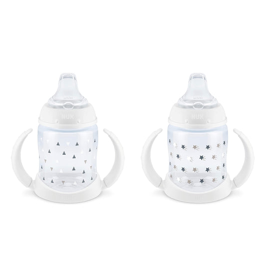 NUK - Taza para estudiantes de más de 6 meses, colección atemporal, exclusiva de Amazon, 5 onzas, paquete de 2 – sin BPA, a prueba de derrames