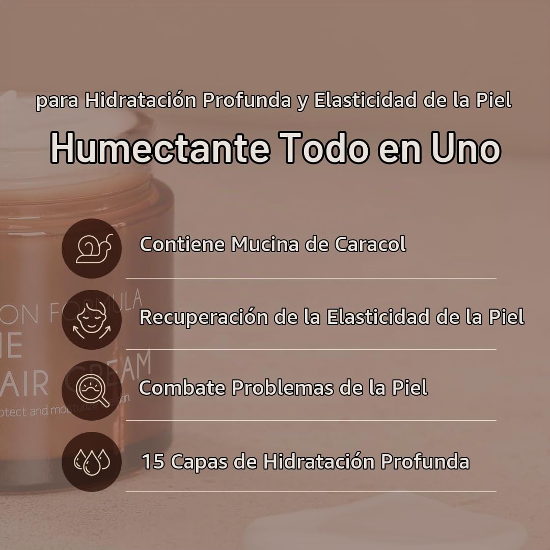 MIZON Crema Hidratante Facial All In One Snail Repair 35 ml - crema para la cara coreana con baba de caracol, skincare coreano día y noche, k beauty