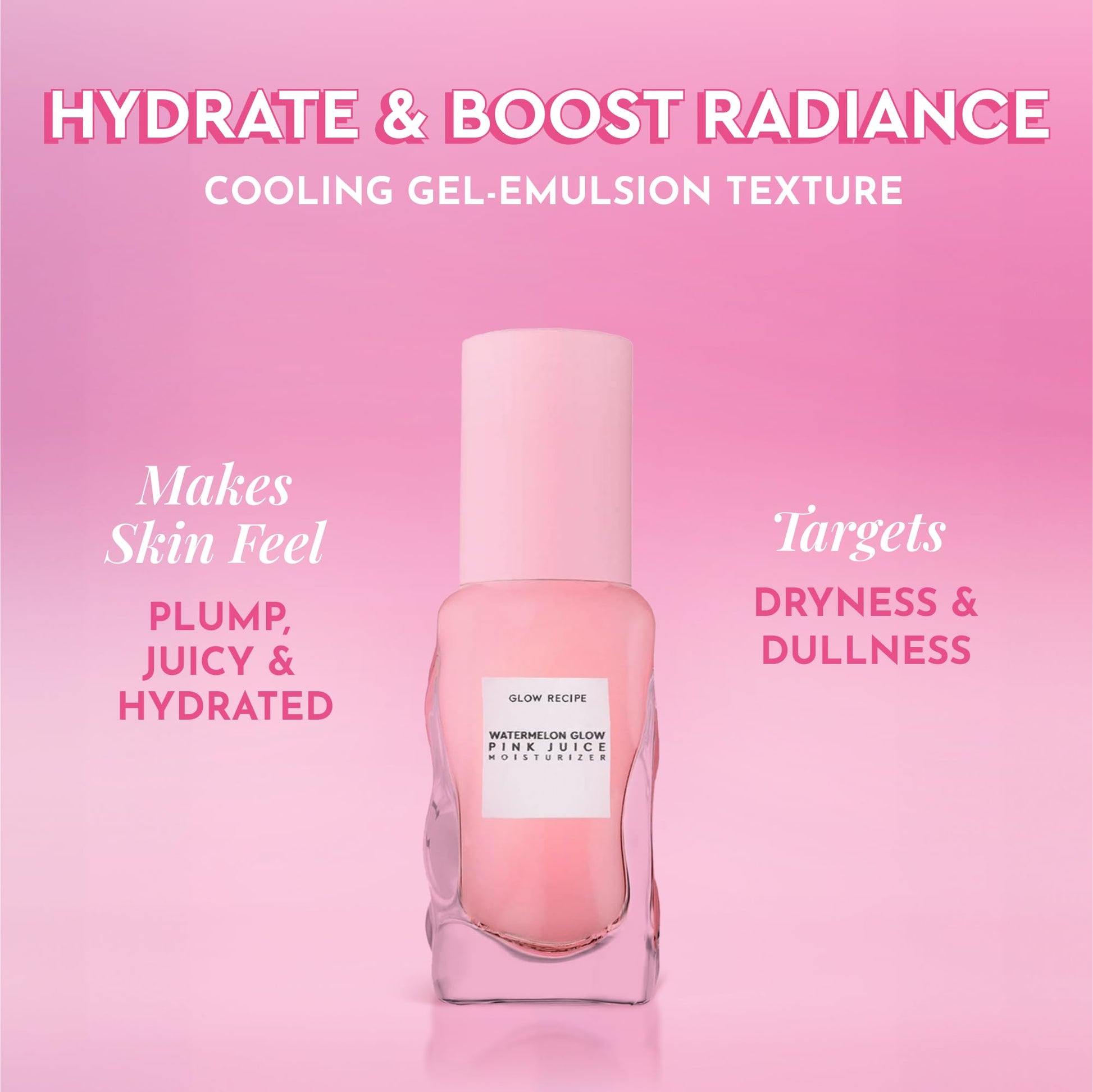 Glow Recipe Watermelon Glow Pink Juice Hidratante facial – Cuidado de la piel rico en aminoácidos, corrector de manchas oscuras de sandía, hidratante antienvejecimiento de ácido hialurónico, sin aceite, ligero (25 ml)