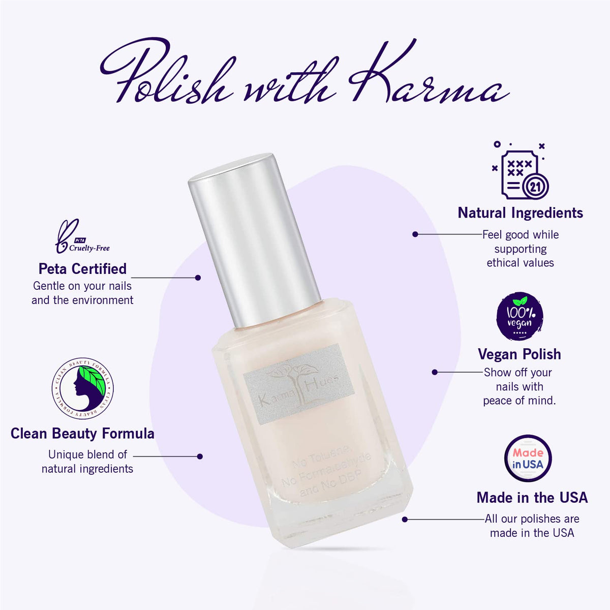 Karma - Esmalte de uñas natural orgánico, no tóxico, vegano y sin crueldad (peligro celestial)