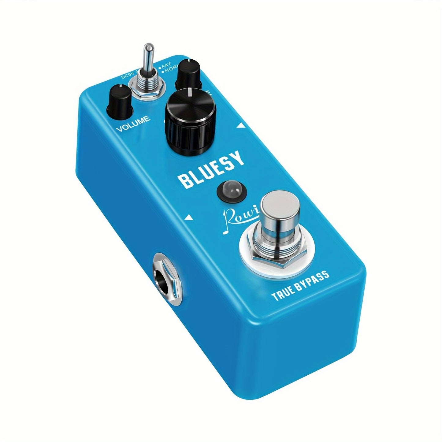 Rowin Distortion Bluesy Pedal: Overdrive clásico con modos cálido/caliente, True Bypass para guitarra eléctrica y bajo