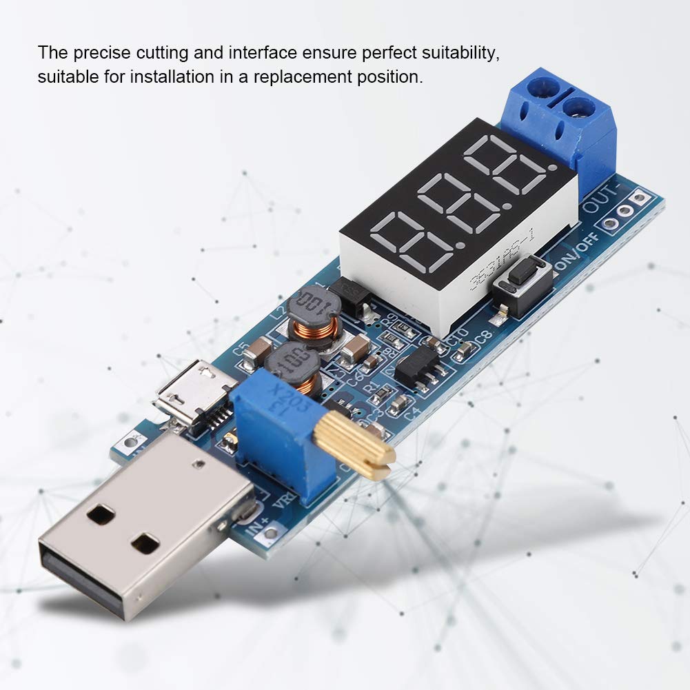 Hilitand Módulo regulador de Voltaje, USB Boost Step Up Fuente de alimentación Módulo regulador de Voltaje Módulo de Placa estabilizadora de Voltaje, Entrada 3.5V-12V/Salida 1.2V-24V