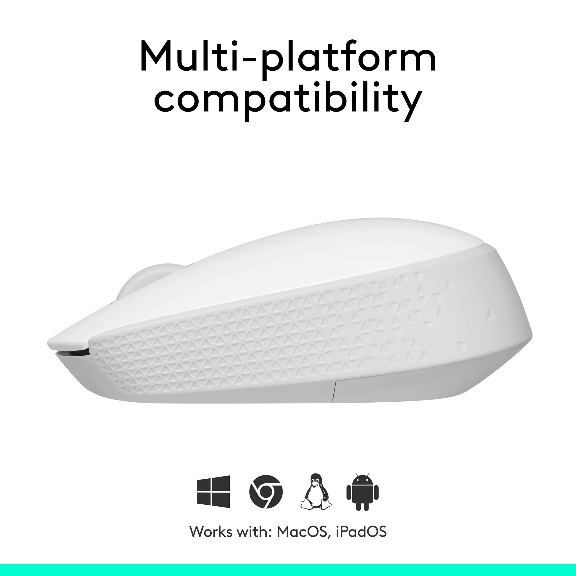 Logitech M170 Mouse Inalámbrico, con tecnología 2,4 GHz, batería de hasta 12 Meses con Modo Ahorro, Receptor USB, Cursor y Desplazamiento Preciso, Compatible con Windows, Mac y Chrome - Blanco