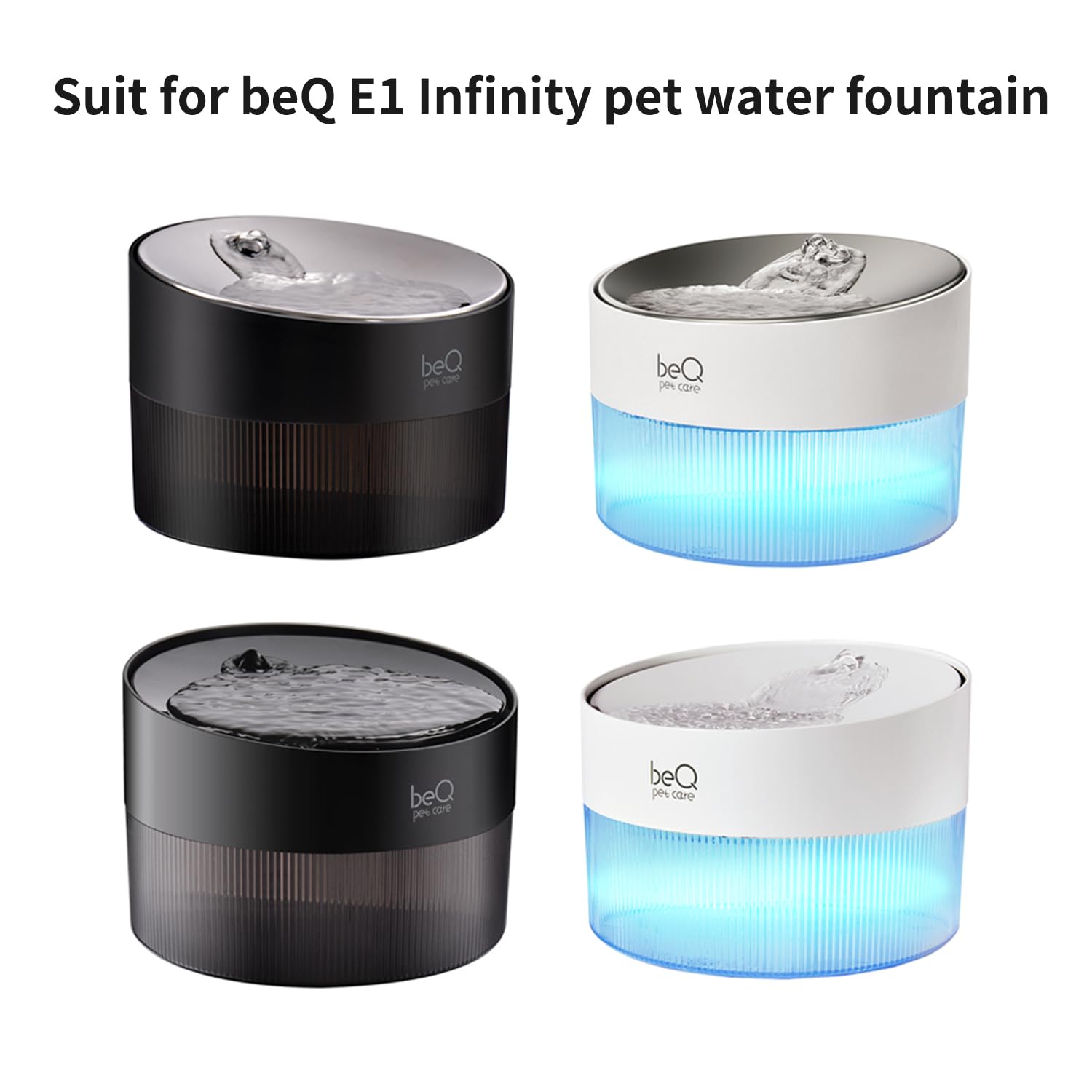 BeQ - Paquete de 12 filtros de repuesto para fuente de agua E1 Infinity Gato, juego de 6 meses de filtros de repuesto para fuente de agua para mascotas, dispensador de perros