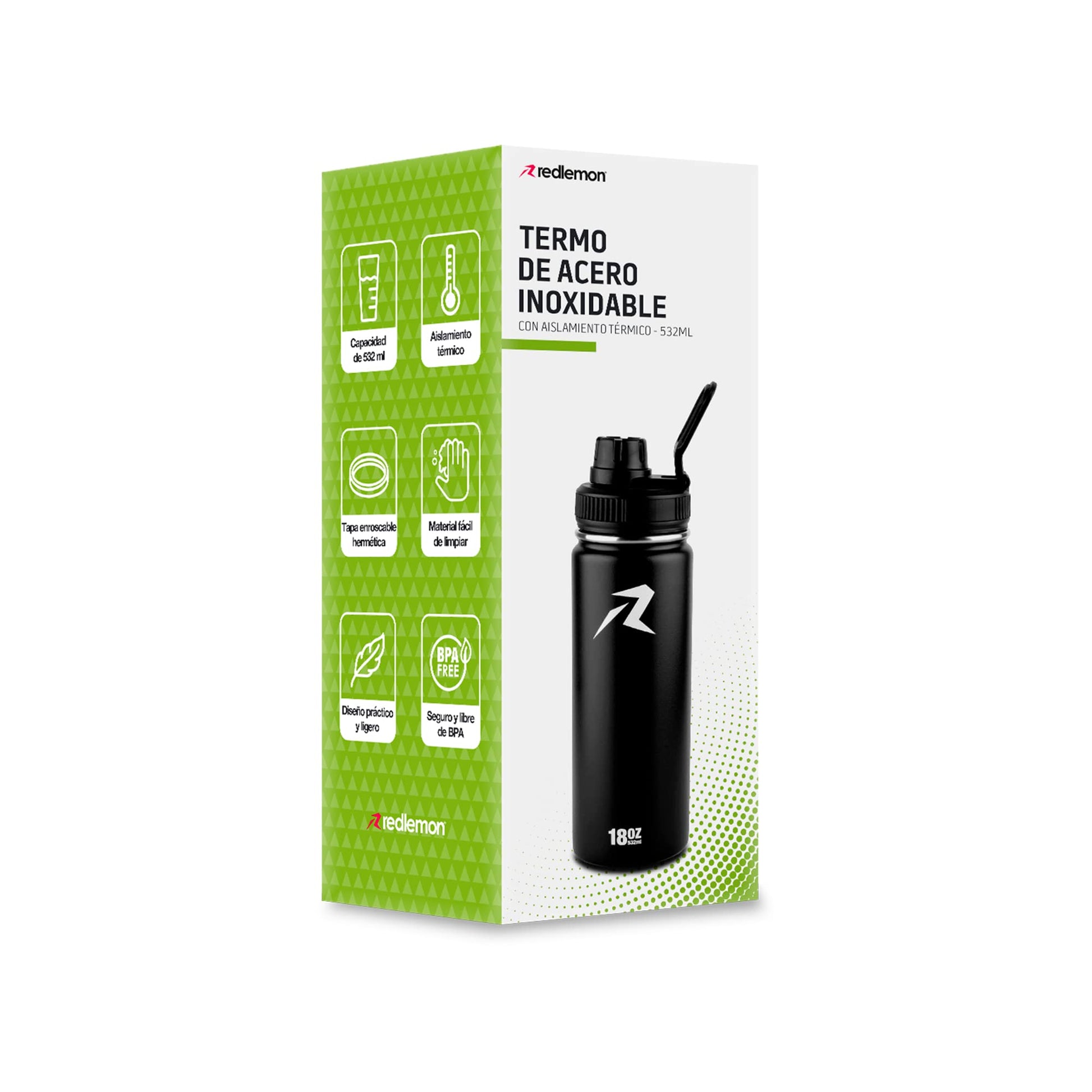 Termo Acero Inoxidable Redlemon Plata Doble Aislamiento Antigoteo Ecológico