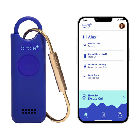 Alarma de Seguridad Personal Birdie Birdie+ Blanca con Sirena Fuerte y Conexión Bluetooth para Mujer