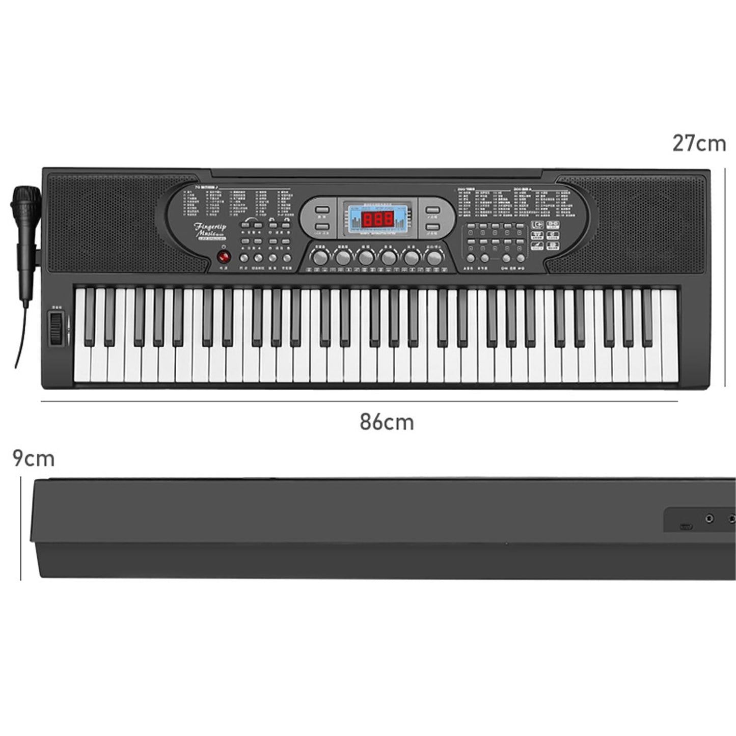 GILLAS Piano Eléctrico con 61 Teclas Estándar, Teclado Electrónico Portátil, Teclado Musical para Principiantes, Teclados Musicales Portátil para Principiantes Niños Estudio, Negro