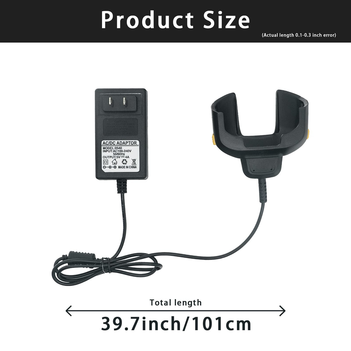 Cable Cargador para Escáner Zebra Symbol Negro 5V4A con Fuente de Alimentación para Android