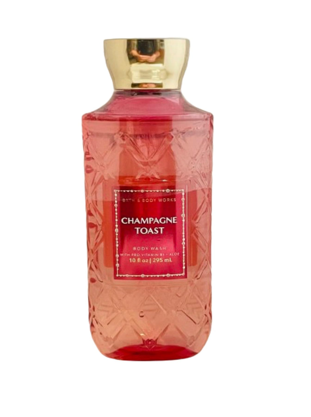 Bath & Body Works Champagne Toast Shower Gel 10 Ounce Full Size Body Wash Decorative Diamond Plate Bottle