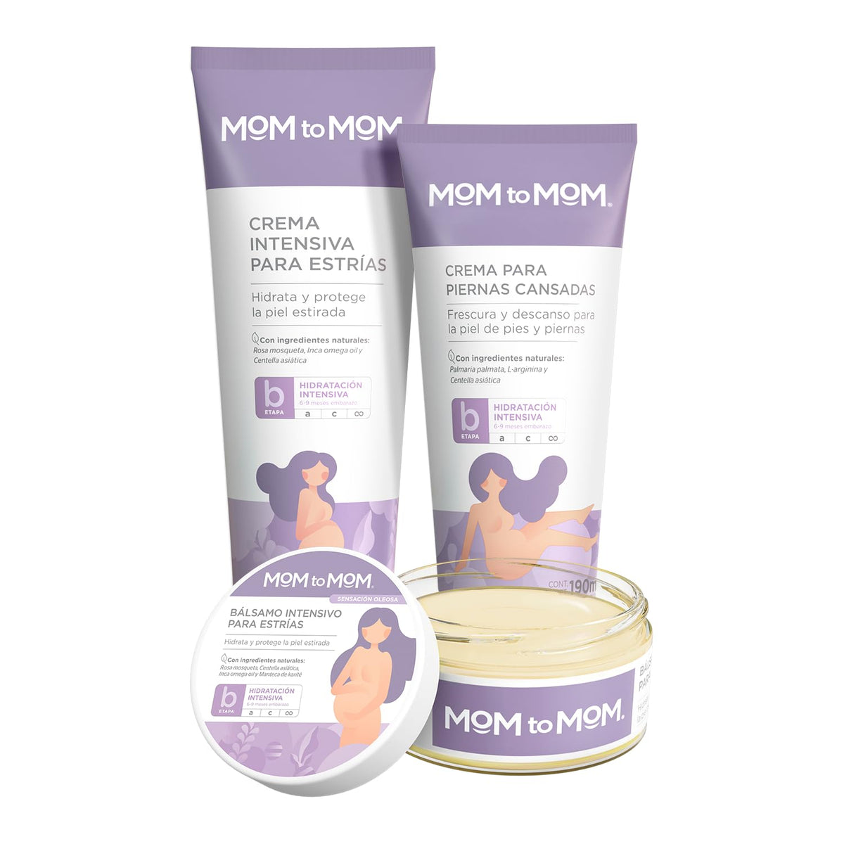 MOM to MOM Kit ETAPA b + Bálsamo Cuidados Intensivos en el Embarazo