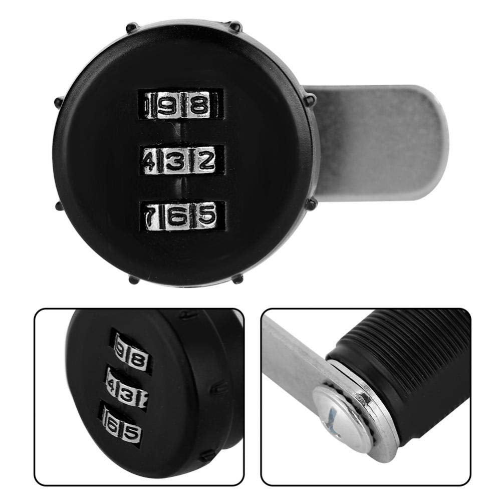 Garosa Cerradura codificada Combinación de código de 3 dígitos Plata Aleación de Zinc Conveniente CAM Contraseña Cerradura Gabinete Cajón Armario Seguridad Codificación Cerradura(L=24 13~18mm espesor)
