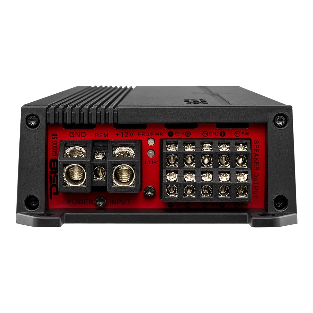 Amplificador de Rango Completo DS18 G4000.5D Negro 5 Canales 4000 Vatios Clase D