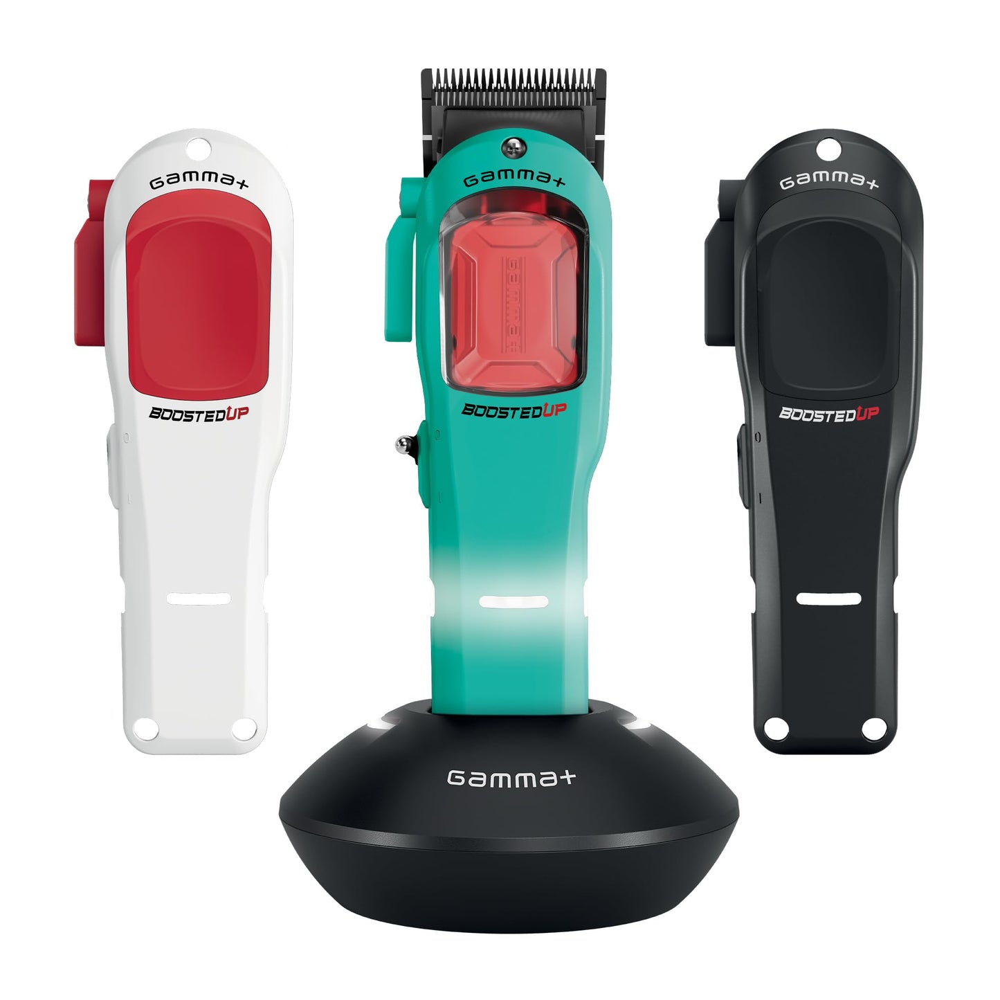 GAMMA+ Herramientas de cabello profesionales modulares inalámbricas con motor de súper torque, 3 tapas modulares en negro, rojo, oro (cortapelos)