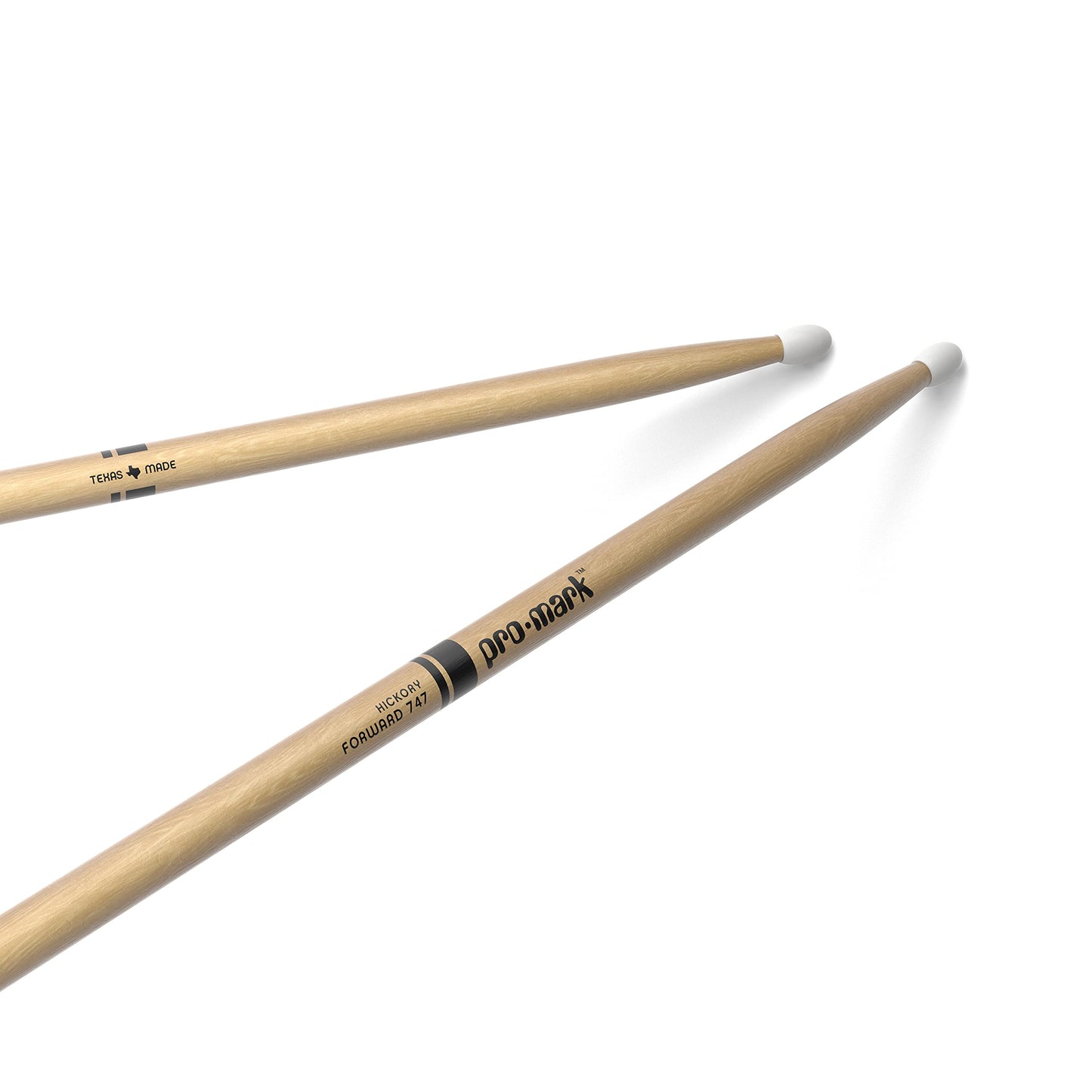 ProMark | Baquetas Classic Forward 747 Hickory, punta ovalada de nylon, 1 par
