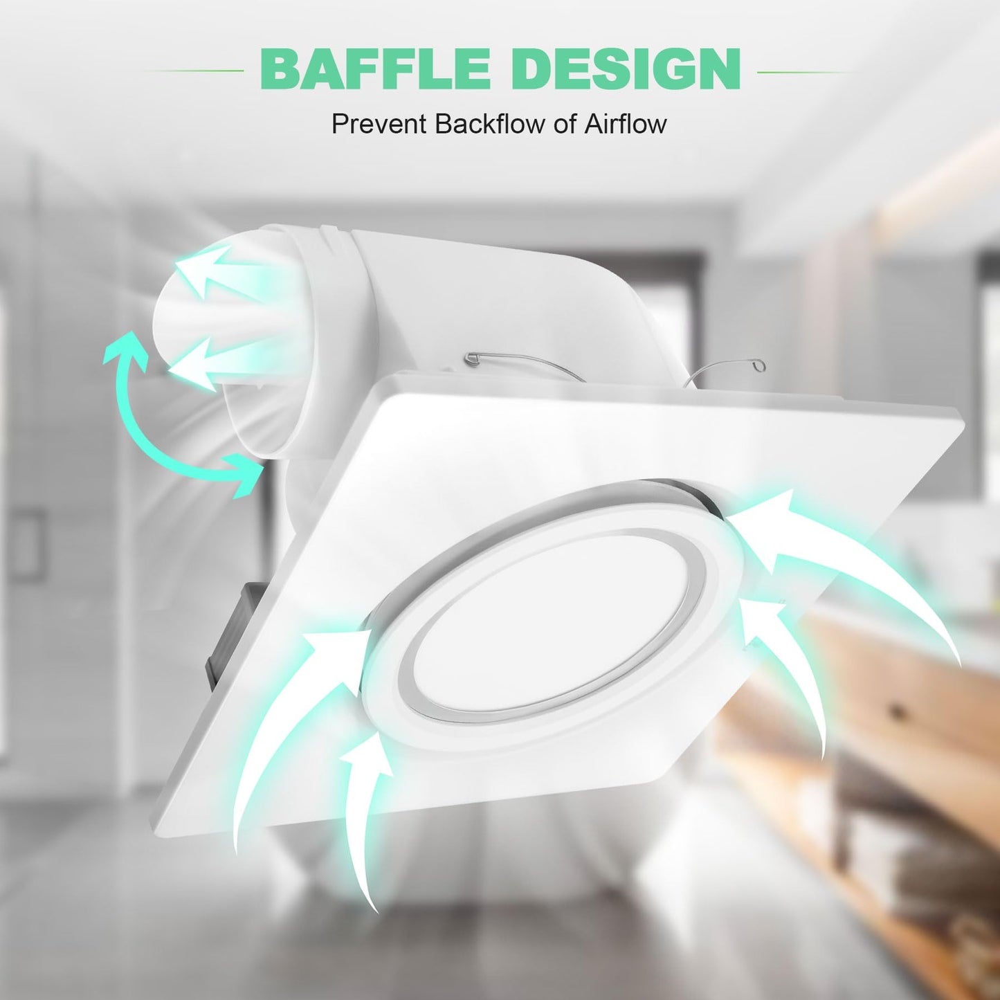 Ventilador de Escape POWERENG Blanco 164 CFM 0.7 Sones para Baño, Ducha, Hogar y Oficina