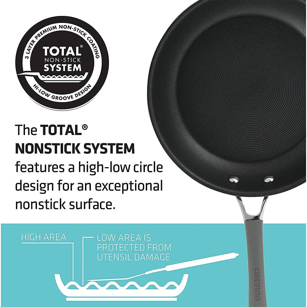 Circulon 84564 Elementum Juego de utensilios de cocina antiadherentes anodizados duros, 10 piezas, color gris