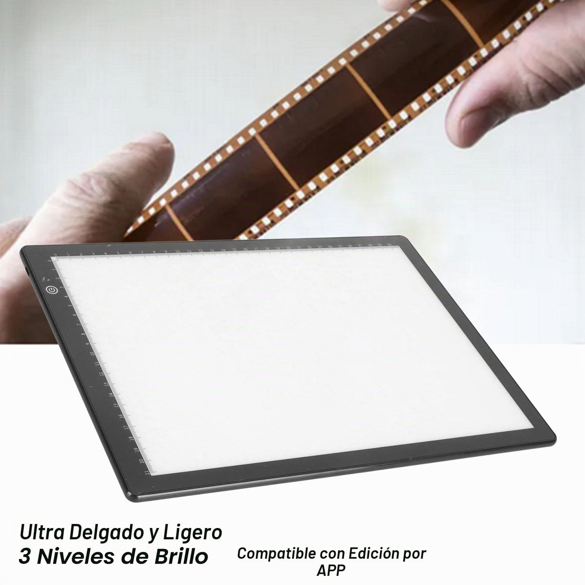 Tableta Ultrafina gernie a4 LED con Brillo Ajustable para Escáner de Diapositivas y Negativos USB
