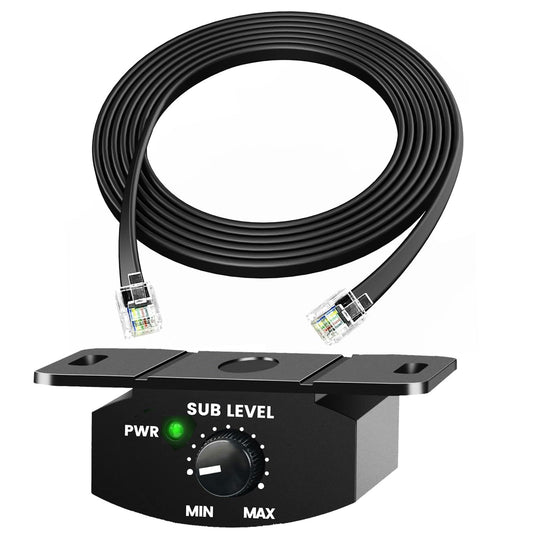 perilla de control de graves, amplificador remoto de repuesto, driver de graves, audio ajustable con cable de extensión de 6 pines para subwoofer, cable de 4 m