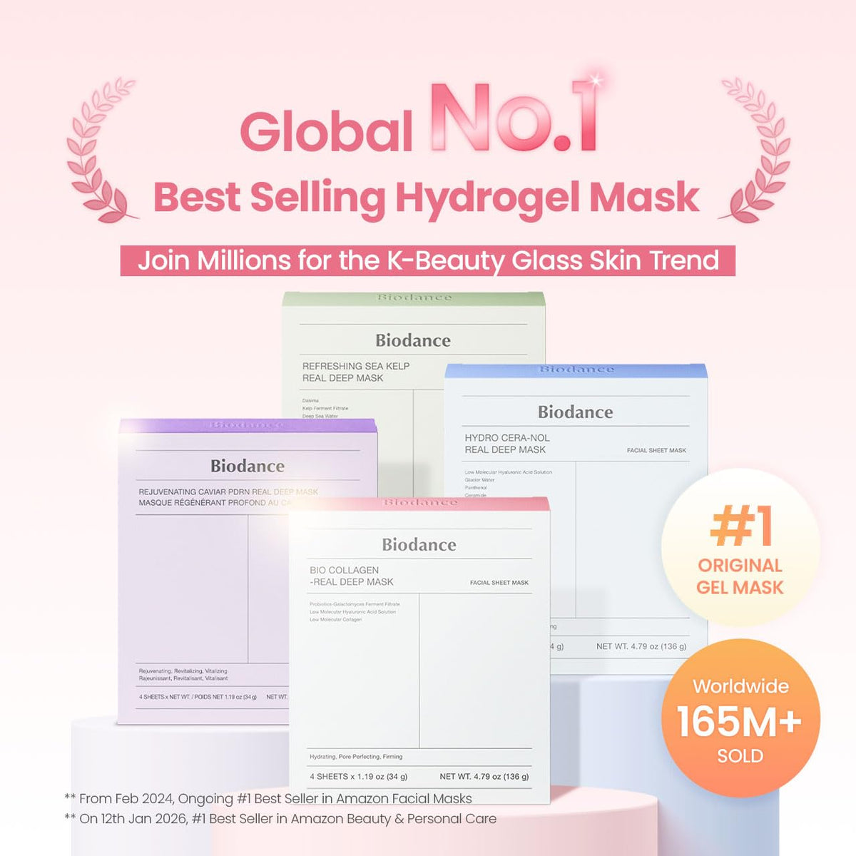 BIODANCE Bio-Collagen Real Deep Mask, Mascarilla Hidratante De Hidrogel De Noche, Minimización De Poros, Mejora De La Elasticidad, 34G X16Ea