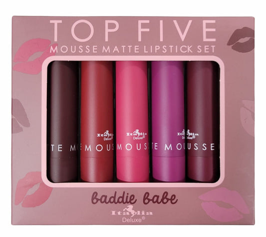 Italia Deluxe Labial Mousse Matte Italia Deluxe Original Set 5 Top Five (Baddie Babes)