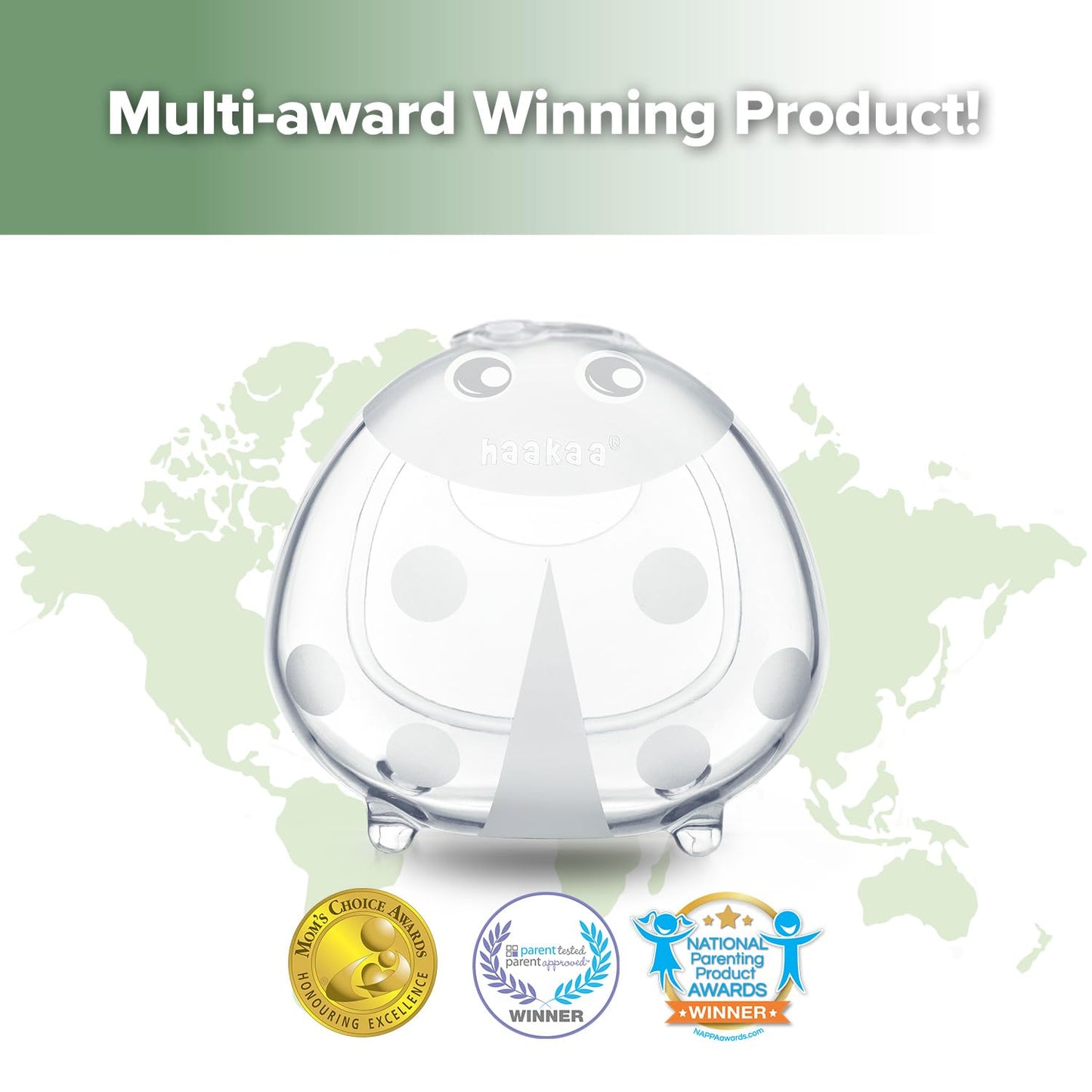 Haakaa Ladybug recolector de leche materna de silicona extra flexible y reutilizable sin BPA 2 piezas 75 ml